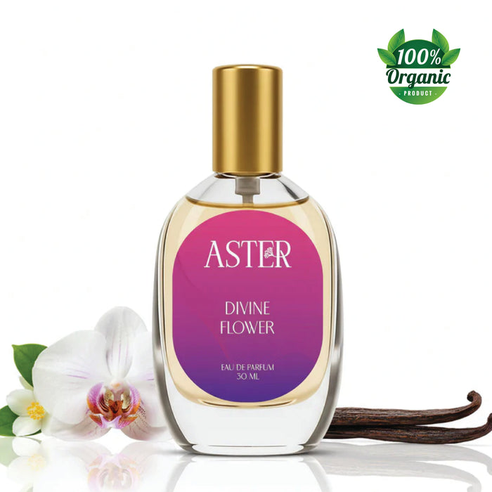Bottle of 100% Organic Divine Flower for Woman 30ml perfume