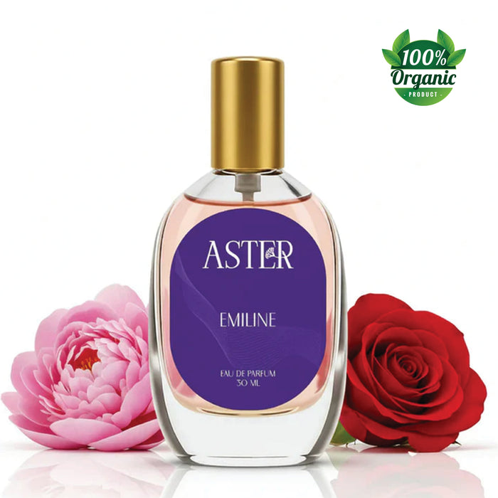 Bottle of Emiline organic perfume for women, 30ml