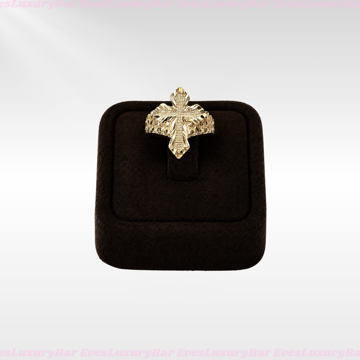 18K GOLD FILLED/PLATED CROSS RING
