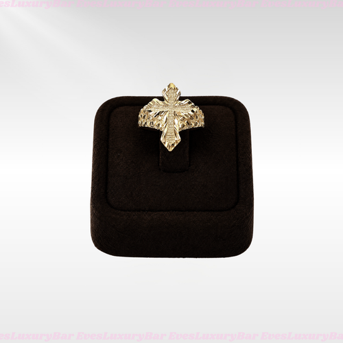 18K GOLD FILLED/PLATED CROSS RING