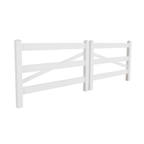 Oxworks 3 Rail Rural PVC Gate Pair - White - 1800 x 1300mm - - Image 1