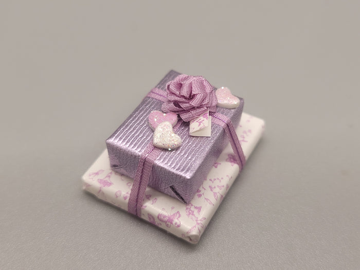 3 Tier Purple and Pink Wrapped Present – by Cheryl Warder