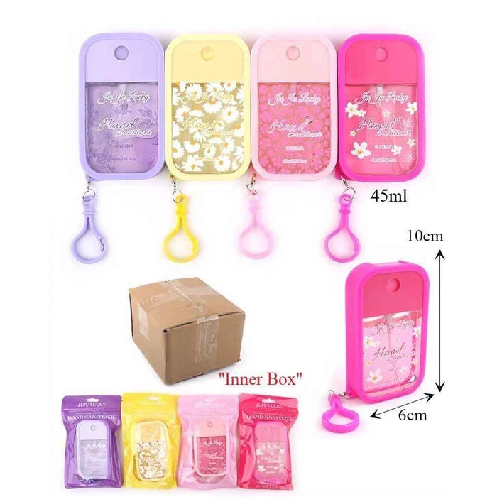 45ml Mini Travel Hand Sanitizer Spray Bottle Set with Bag Clip - 12 Pcs Bulk Pack (ANV-1792)