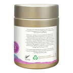 A jar of Radiance Akkermansia supplement, featuring a metallic gold lid and a white label with black text and purple accents.