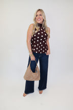All The Charm Polka Dot Peplum Top - The Pink Tulip Clothing