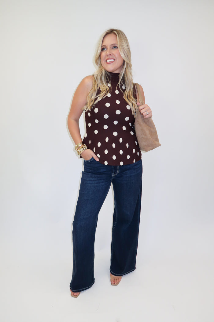 All The Charm Polka Dot Peplum Top - The Pink Tulip Clothing