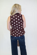 All The Charm Polka Dot Peplum Top - The Pink Tulip Clothing