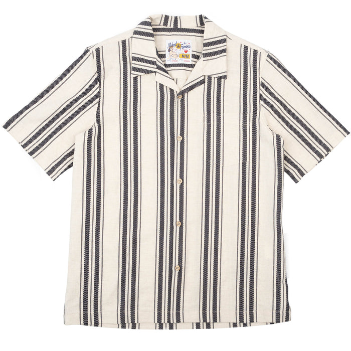 Aloha Shirt - Dobby Bands - Natural by Naked & Famous Denim