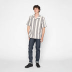 Aloha Shirt - Dobby Bands - Natural by Naked & Famous Denim