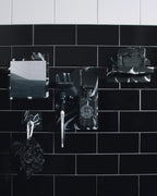Anti-Fog Adhesive Shower Mirror - Black Marble