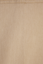 Beige Sand Front Slit Pockets Twill Pants_8