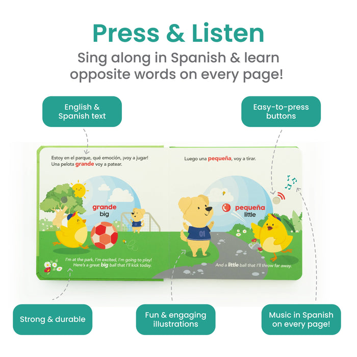 Bilingual Music Book About Opposites: Opuestos en el parque