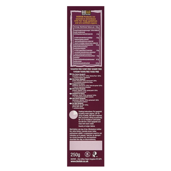Biofair Rice Quinoa Spaghetti - Fairtrade 250g