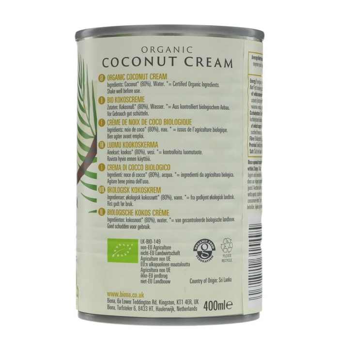 Biona Coconut Cream Organic 400ml