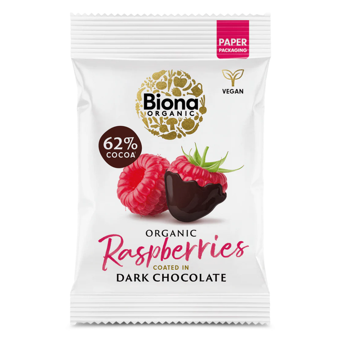 Biona Organic Dark Chocolate Raspberries 45g