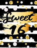 Black Strips And Dots For Children 16th Birthday Photo Backdrop Shopbackdrop