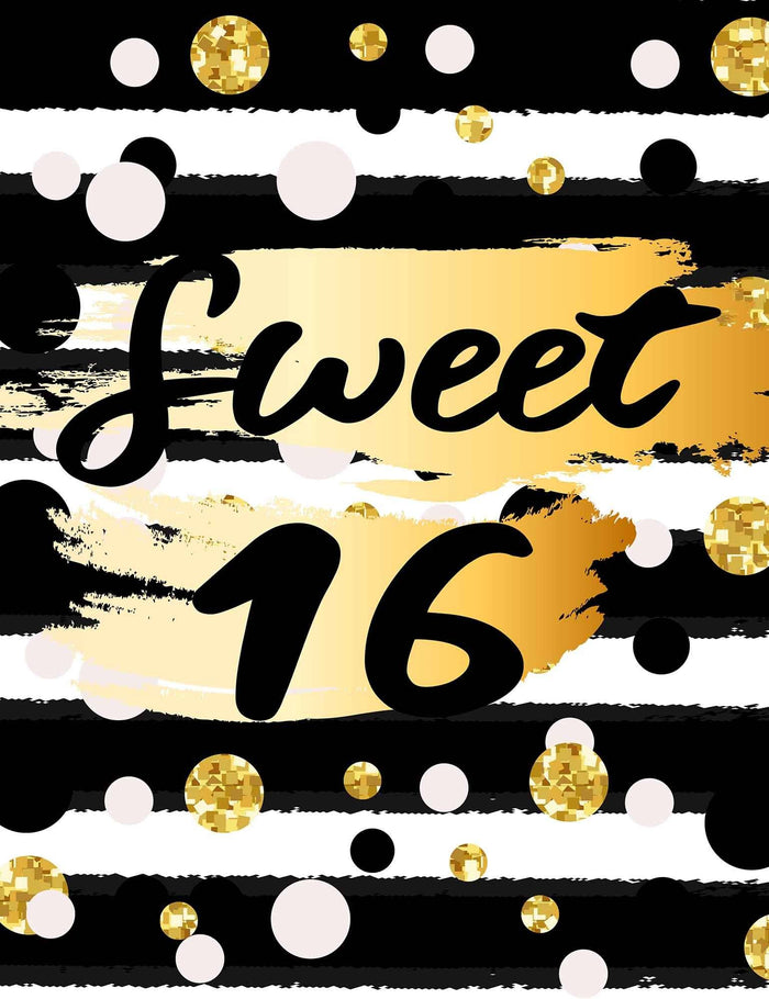 Black Strips And Dots For Children 16th Birthday Photo Backdrop Shopbackdrop