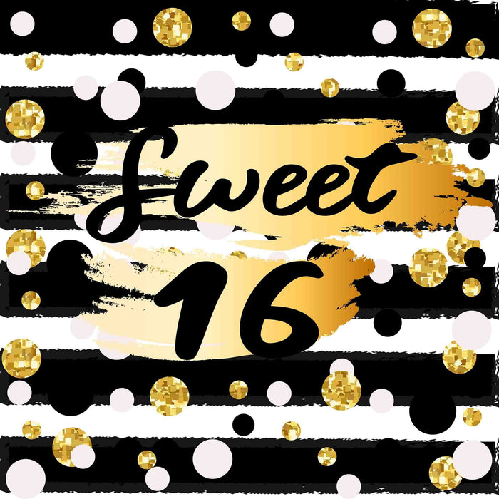 Black Strips And Dots For Children 16th Birthday Photo Backdrop Shopbackdrop