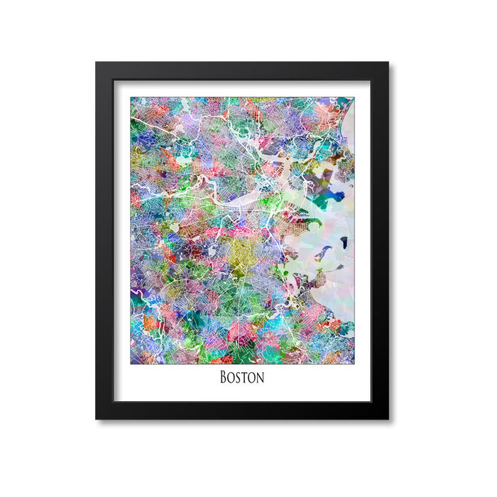 Boston Map Art Print, Massachusetts
