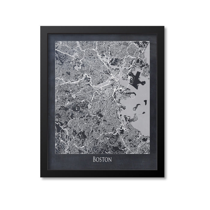 Boston Map Art Print, Massachusetts