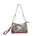 Women's Botanical Tapestry Chain Shoulder Bag with Leather Trim - Canada & USA