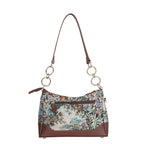 Women's Botanical Tapestry Chain Shoulder Bag with Leather Trim - Canada & USA-back view