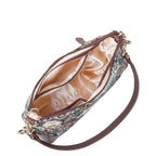 Women's Botanical Tapestry Chain Shoulder Bag with Leather Trim - Canada & USA-interior view
