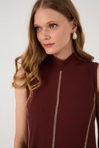 Brown Caffeine Ribbed Stitch  Maxi Dress_4