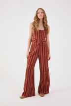 Brown Encanto Side Pockets Wide-Leg Pants_2