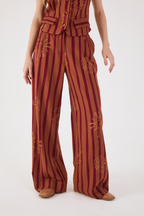 Brown Encanto Side Pockets Wide-Leg Pants_3