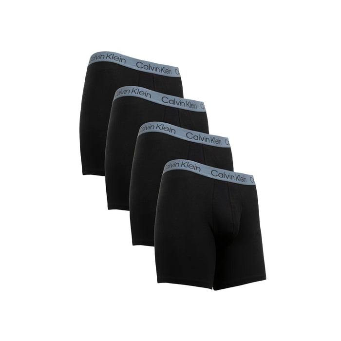 Calvin Klein Men’s Cotton Stretch Boxer Briefs 4 Pack - Comfortable Fit-BLACK