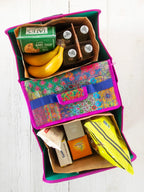 Car Trunk Organizer - Navy Folk Flower-view 2