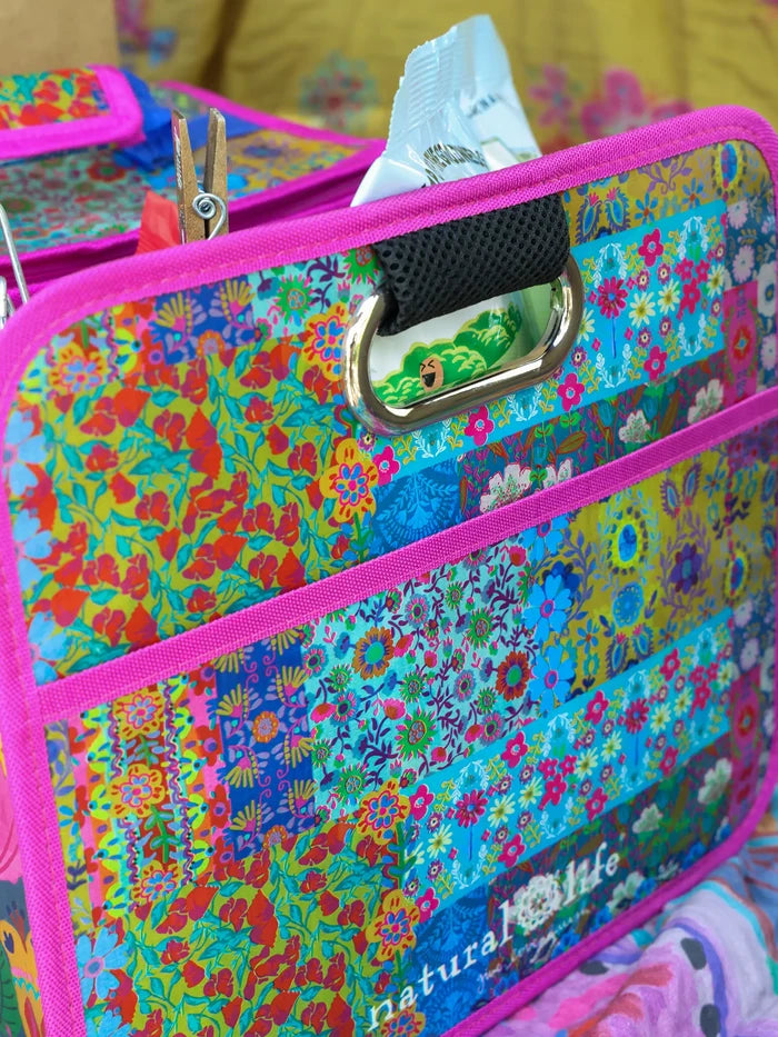 Car Trunk Organizer - Navy Folk Flower-view 3