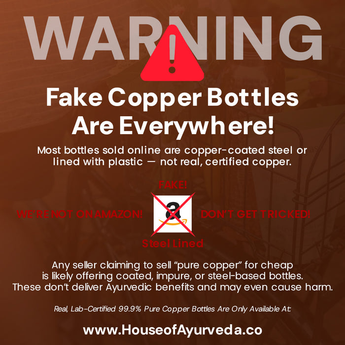 Certified Ayurveda® Pure Copper Water Bottle - V1 Hand-Hammered Edition