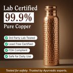 Certified Ayurveda® Pure Copper Water Bottles - V2 Hand-Hammered Edition [ Preorder ]
