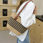 CL1344 - Casual Straw Woven Tote Bag
