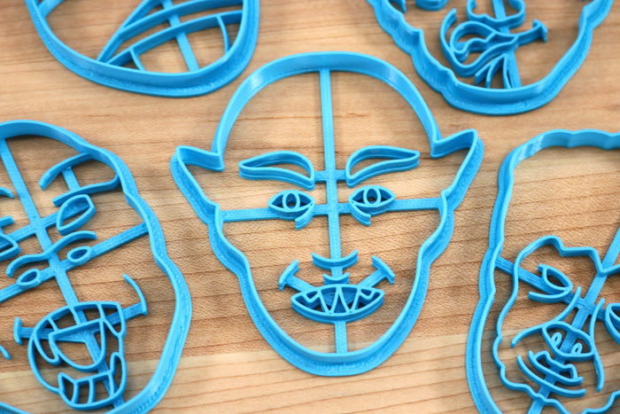 Classic Monster Cookie Cutters Set 2 - Invisible Man, Kong, Wolfman, Jekyl and Hyde, Nosferatu - Movie Monster Gift
