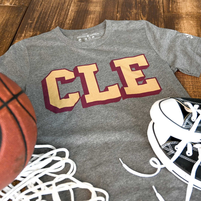 CLE College - Wine/Gold - Mens/Unisex Crew T-Shirt