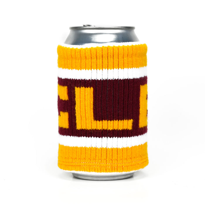 CLE Knit Can Cooler - Wine/Gold