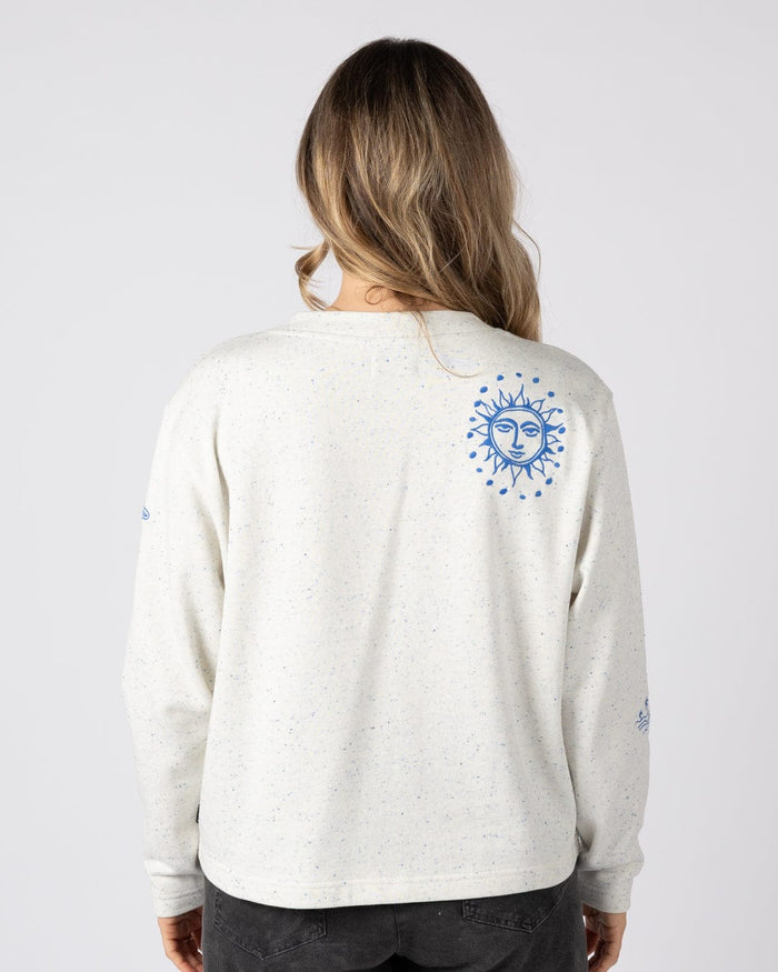 Clemmie Womens Sweat Cardigan in Cream