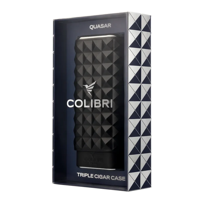 Colibri Quasar Brown Triple Cigar Case - LC250T4