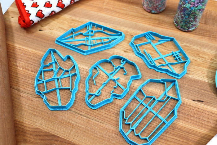Crystal Astrology Cookie Cutters Set - Peridot Crystal, Amethyst Crystal - Gift For Crystal Lovers- Astrology Baking
