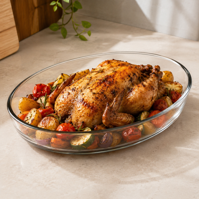 DELISOGA glass baking dish
oval glass baking dish
glass roasting dish
clear glass baking dish
oven to table glass dish
glass casserole dish
oval roasting dish
glass bakeware
glass serving dish
glass baking dish Pakistan
DELISOGA clear oval glass baking and serving dish for roasting chicken, baking casseroles, pasta, vegetables and oven-to-table serving.