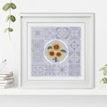 Dutch Tiles - Sunflower Blackwork Pattern by Peppermint Purple