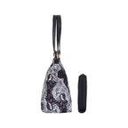 Women's Black Shoulder Tote Bag with Wristlet Wallet Combo for Work & Travel