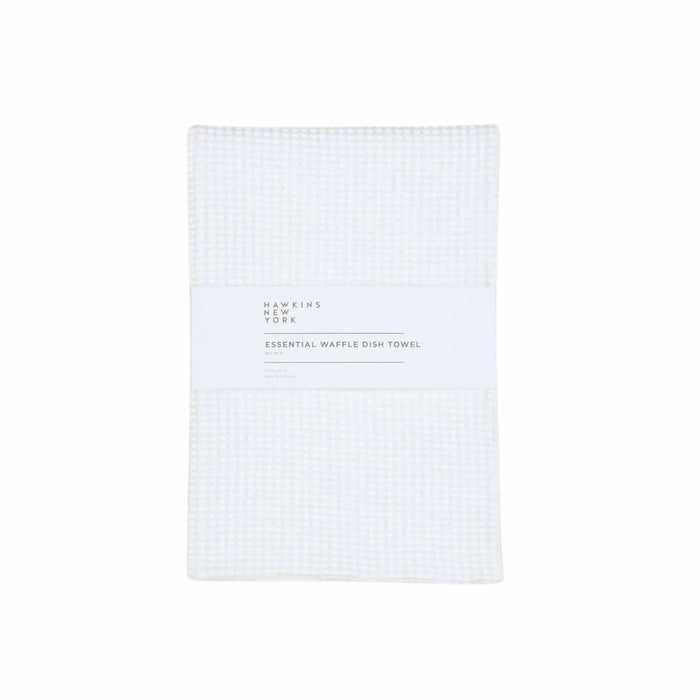 ESSENTIAL WAFFLE DISH TOWELS - SET OF 2: IVORY + WHITE