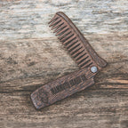 Folding Beard Comb from Mammoth Beard Co - Portable and Durable Beard Grooming Tool