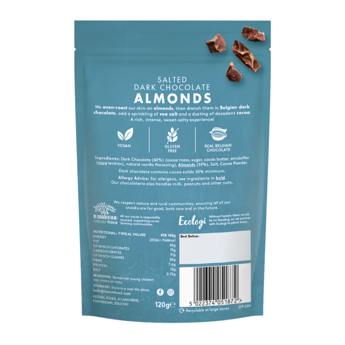 Forest Feast Salted Almond Dark Chocolate 120g