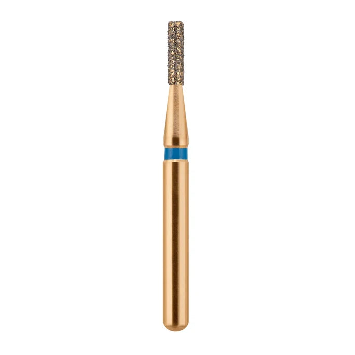 G/109-010  (835)-(557 diamond) 10-Pk , Multi use Gold Diamond Burs Flat End Cylinder Shaped