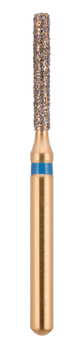 G/111-012 (837) 10-Pk , Multi use Gold Diamond Bur Flat End Cylinder Shaped